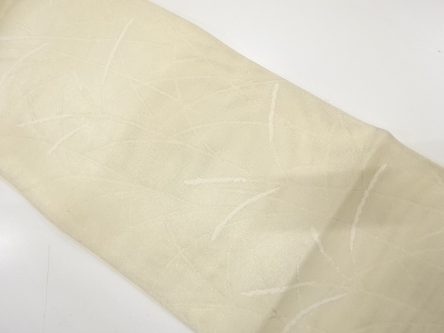 JAPANESE KIMONO / ANTIQUE SUMMER FUKURO OBI / SILK / WOVEN PLANTS